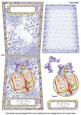Glory Book Family Christmas 5.5inch Bauble Decoupage Card