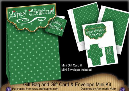 Dgreen Happy Christmas Giftbag Mini Kit & Gift Card Envelope