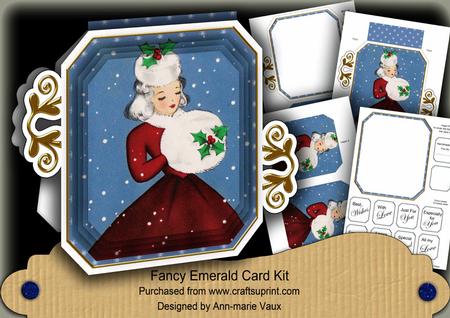 Winter Lady Fancy Emerald Decoupage Mini Kit