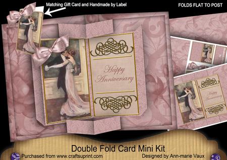 Dancing Couple Happy Anniversary Double Fold 3D Card Minikit