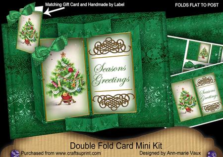 Christmas Tree Seasons Greetings Double Fold 3D Card Minikit