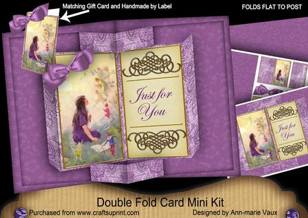 Lavender Fairy Just for You Double Fold 3D Card Minikit