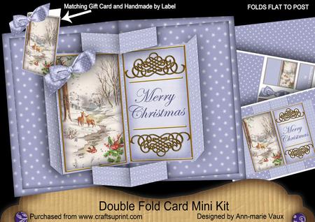 Snow Deer Merry Christmas Double Fold 3D Card Minikit