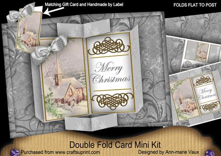 Christmas Day Merry Christmas Double Fold 3D Card Minikit
