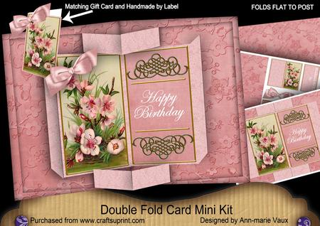 Cherry Blossom Happy Birthday Double Fold 3D Card Minikit