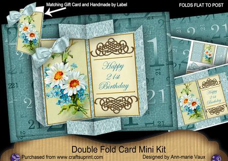 Daisy 21st Birthday Double Fold 3D Card Mini Kit