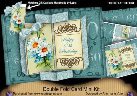 Daisy 60th Birthday Double Fold 3D Card Mini Kit