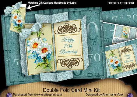 Daisy 70th Birthday Double Fold 3D Card Mini Kit