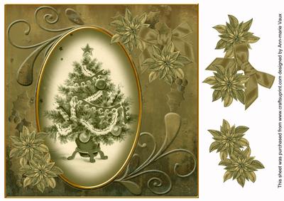 Olive Tree 8in Swirl Decoupage Topper