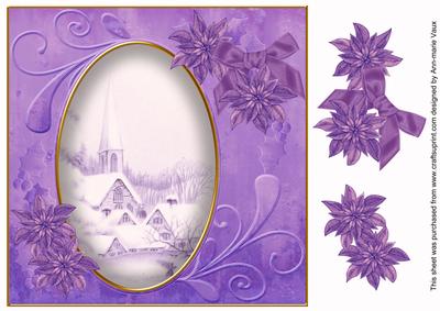 Lilac Ice Church 8in Swirl Decoupage Topper