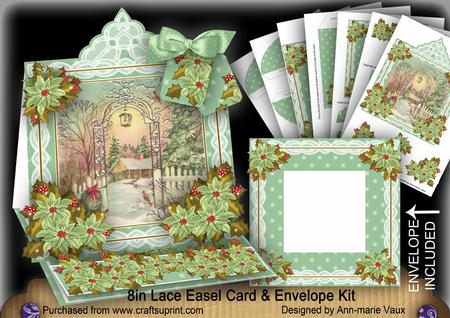 Winter Garden Lace Top Easel Card & Envelope Kit