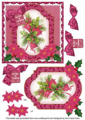 Cerise Bells Dad at Christmas 6in Christmas Step by Step