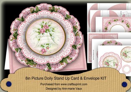 Wedding Bell Special Day 3dpicture Doily Card & Envelope Kit