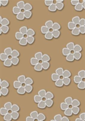 Natural Taupe A4 Lace Daisy Backing Paper