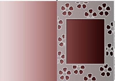 Maroon A5 Lace Daisy Sq Frame Blank Card