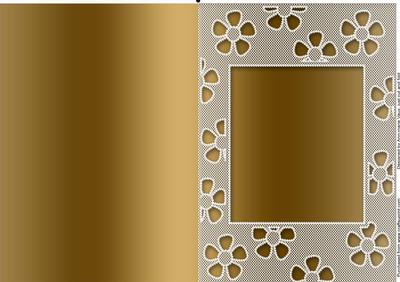 Gold Effect A5 Lace Daisy Sq Frame Blank Card