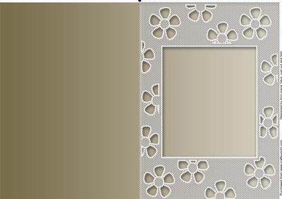 Natural Khaki A5 Lace Daisy Sq Frame Blank Card