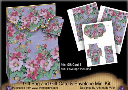Blue Big Blossom Gift Bag Mini Kit, Gift Card & Envelope