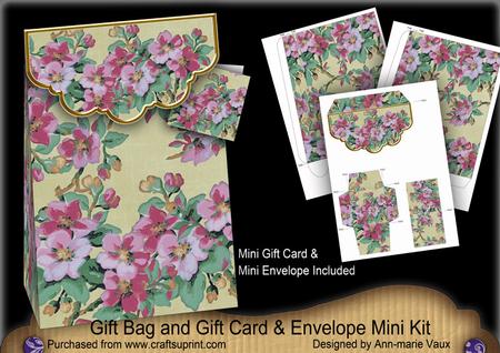 Cream Big Blossom Gift Bag Mini Kit, Gift Card & Envelope