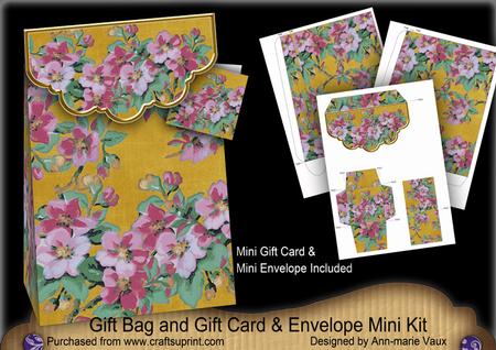 Gold Big Blossom Gift Bag Mini Kit, Gift Card & Envelope