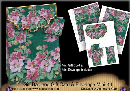 Peacock Big Blossom Gift Bag Mini Kit, Gift Card & Envelope