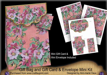 Pink Big Blossom Gift Bag Mini Kit, Gift Card & Envelope