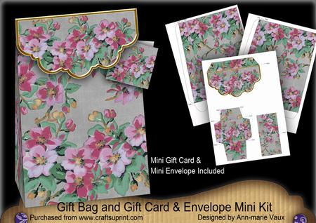 Silver Big Blossom Gift Bag Mini Kit, Gift Card & Envelope
