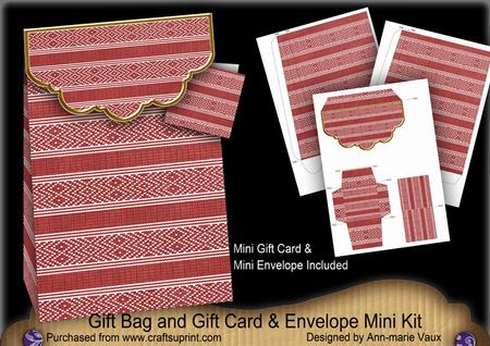 Red Christmas Jumper Gift Bag Mini Kit, Gift Card & Envelope