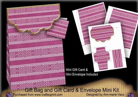 Cerise Christmas Jumper Gift Bag Kit, Gift Card & Envelope