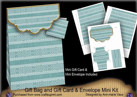D Teal Christmas Jumper Gift Bag Kit, Gift Card & Envelope