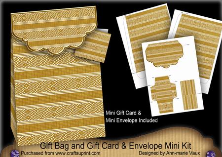Gold Christmas Jumper Gift Bag Kit, Gift Card & Envelope