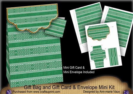 Green Christmas Jumper Gift Bag Kit, Gift Card & Envelope