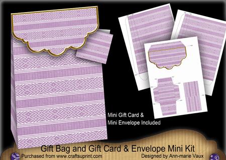 Lilac Christmas Jumper Gift Bag Kit, Gift Card & Envelope