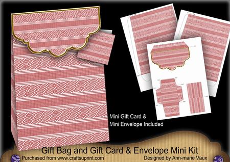 Pink Christmas Jumper Gift Bag Kit, Gift Card & Envelope