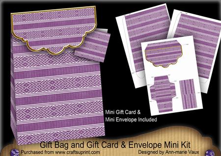 Purple Christmas Jumper Gift Bag Kit, Gift Card & Envelope