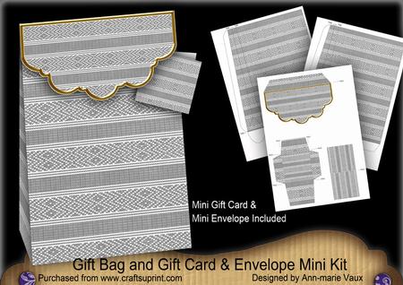 Silver Christmas Jumper Gift Bag Kit, Gift Card & Envelope
