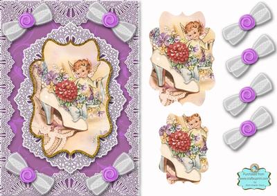 Shoe Fairy A5 Lace Bracket Card Front Step by Step