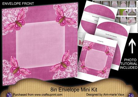 Cerise Butterfly 8in DIY Envelope Mini Kit