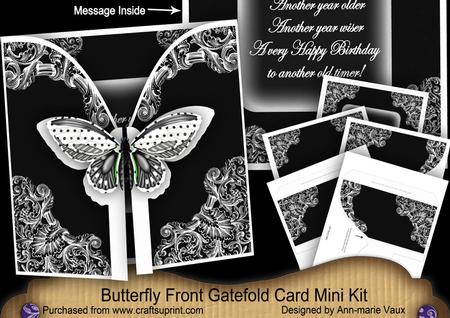 Black Butterfly Old Timer 3D Gatefold Butterfly Mkit