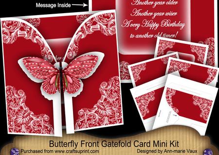 Red Butterfly Old Timer 3D Gatefold Butterfly Mkit