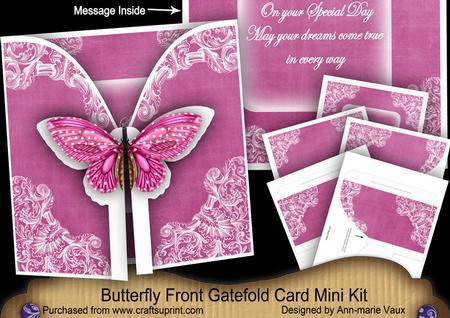 Cerise Butterfly Special Day 3D Gatefold Butterfly Mkit