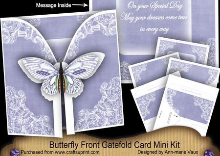 Blue Butterfly Special Day 3D Gatefold Butterfly Mkit