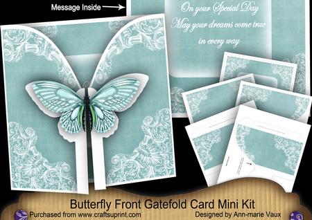 Dteal Butterfly Special Day 3D Gatefold Butterfly Mkit