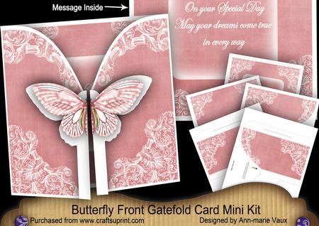 Pink Butterfly Special Day 3D Gatefold Butterfly Mkit