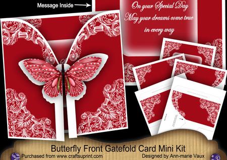 Red Butterfly Special Day 3D Gatefold Butterfly Mkit