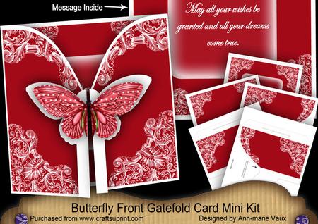Red Butterfly All Wishes 3D Gatefold Butterfly Mkit