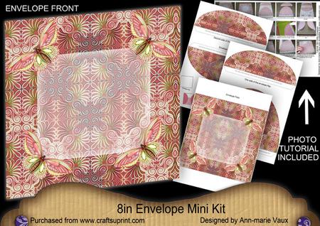Pink Metallic Fleur Butterfly 8in DIY Envelope Mini Kit