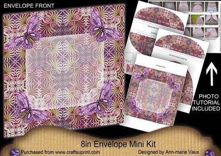 Purple Metallic Fleur Butterfly 8in DIY Envelope Mini Kit