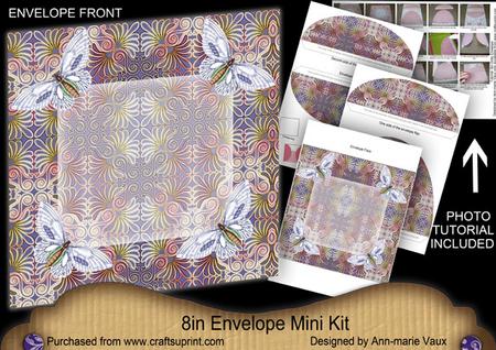 Blue Metallic Butterfly 8inch DIY Envelope Mini Kit