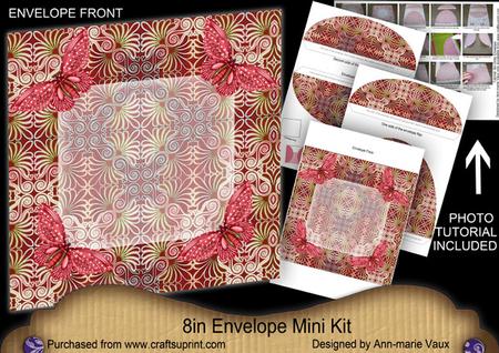 Red Metallic Butterfly 8inch DIY Envelope Mini Kit